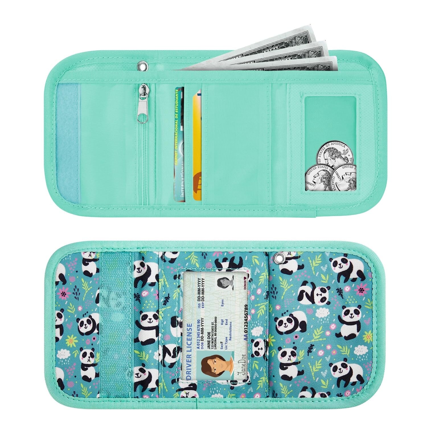 Panda-Green Wallet Girls Wallet Choco Mocha