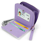 Purple Leather Wallet Choco Mocha