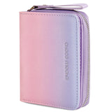 Purple Pink Gradient Leather Wallet Choco Mocha