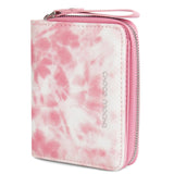 Tie-Dye Gradient Pink Leather Wallet Choco Mocha