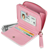 Tie-Dye Gradient Pink Leather Wallet Choco Mocha