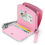 Tie Dye-Pink Leather Wallet Choco Mocha