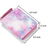 Tie Dye-Pink Leather Wallet Choco Mocha
