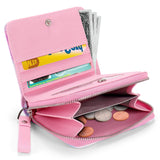 Tie Dye-Pink Leather Wallet Choco Mocha