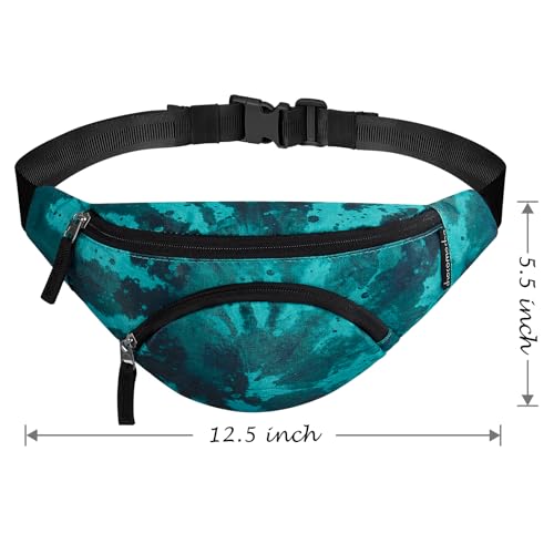 Tie Dye Teal Fanny Pack