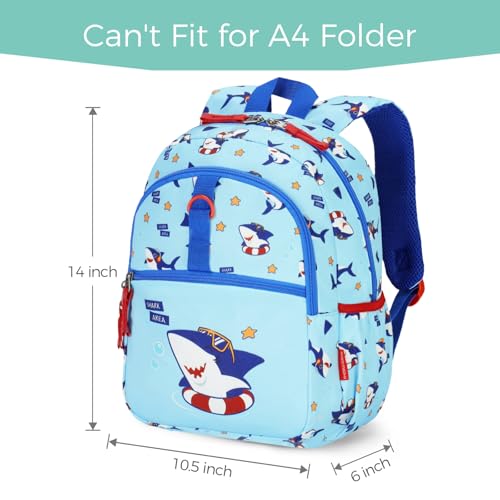 Shark Blue Toddler Backpack 12 Inch