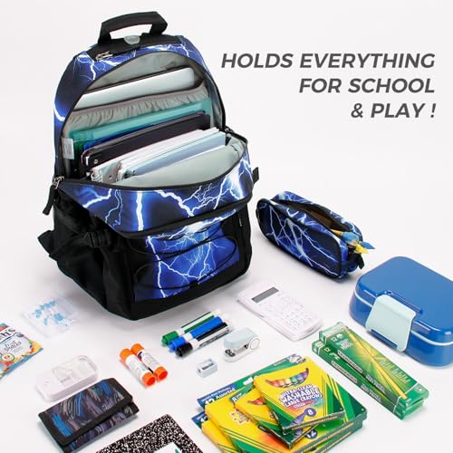 Geometric Blue Backpack