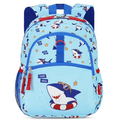 Shark Blue Toddler Backpack 12 Inch
