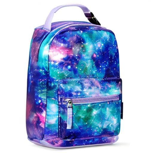 Galaxy Purple Green Portable Lunch Bag