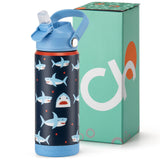 Shark Navy Blue Water Bottle 18Oz