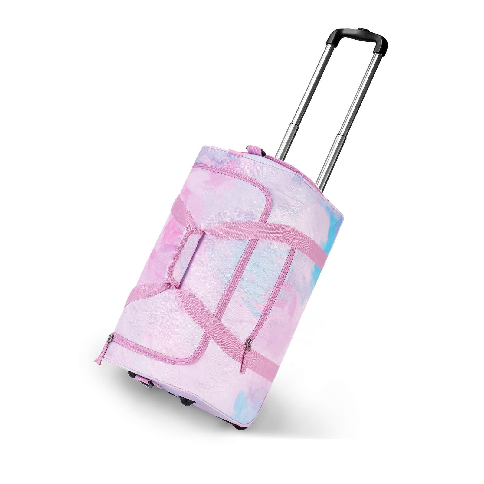 Fade Pink Rolling Duffle Bag