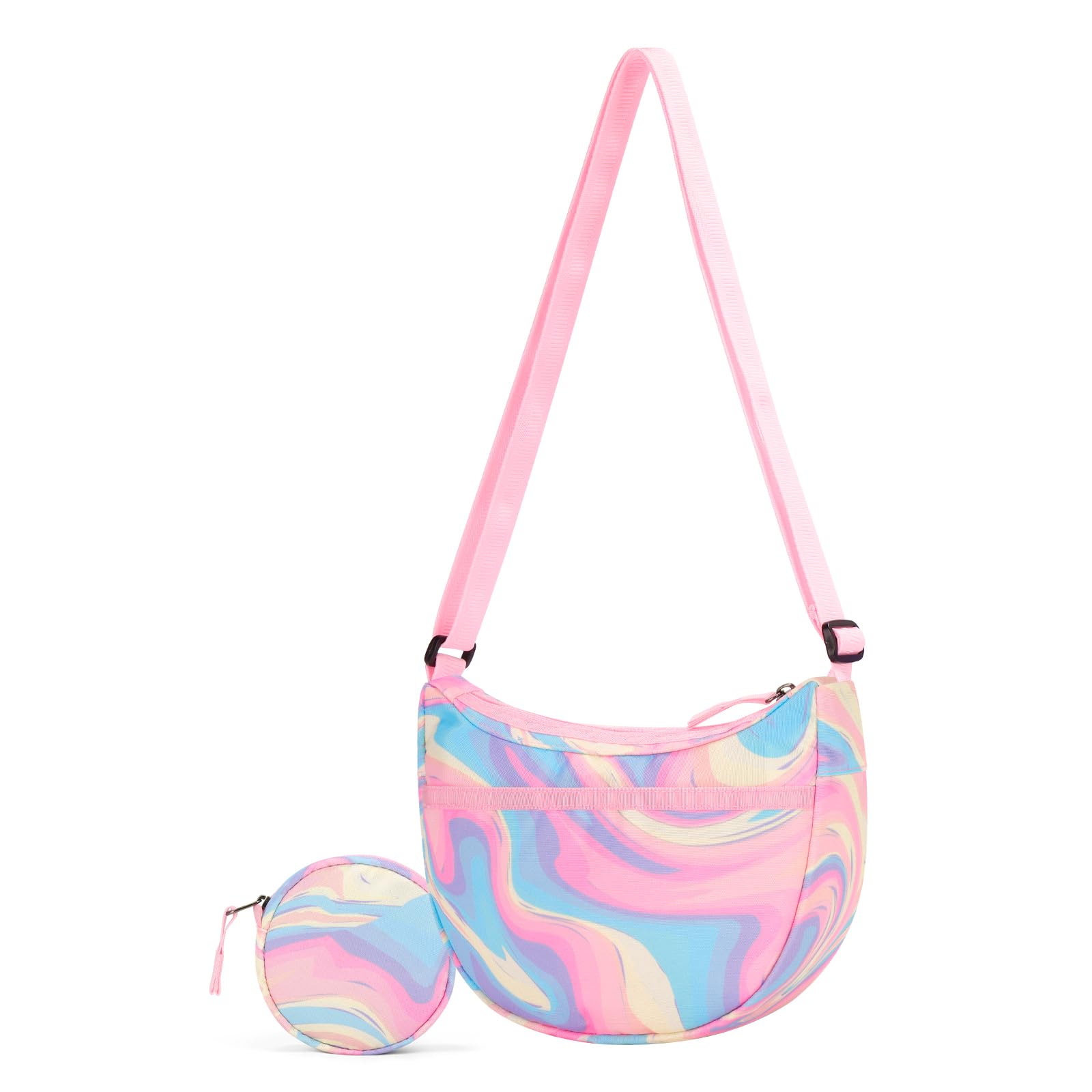 Fluid Colorful Pink Moon Crossbody Purse