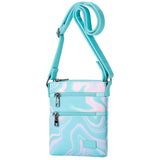 Laser Fluid Teal Leather Crossbody Purse