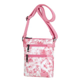 Tie Dye Pink Leather Crossbody Purse