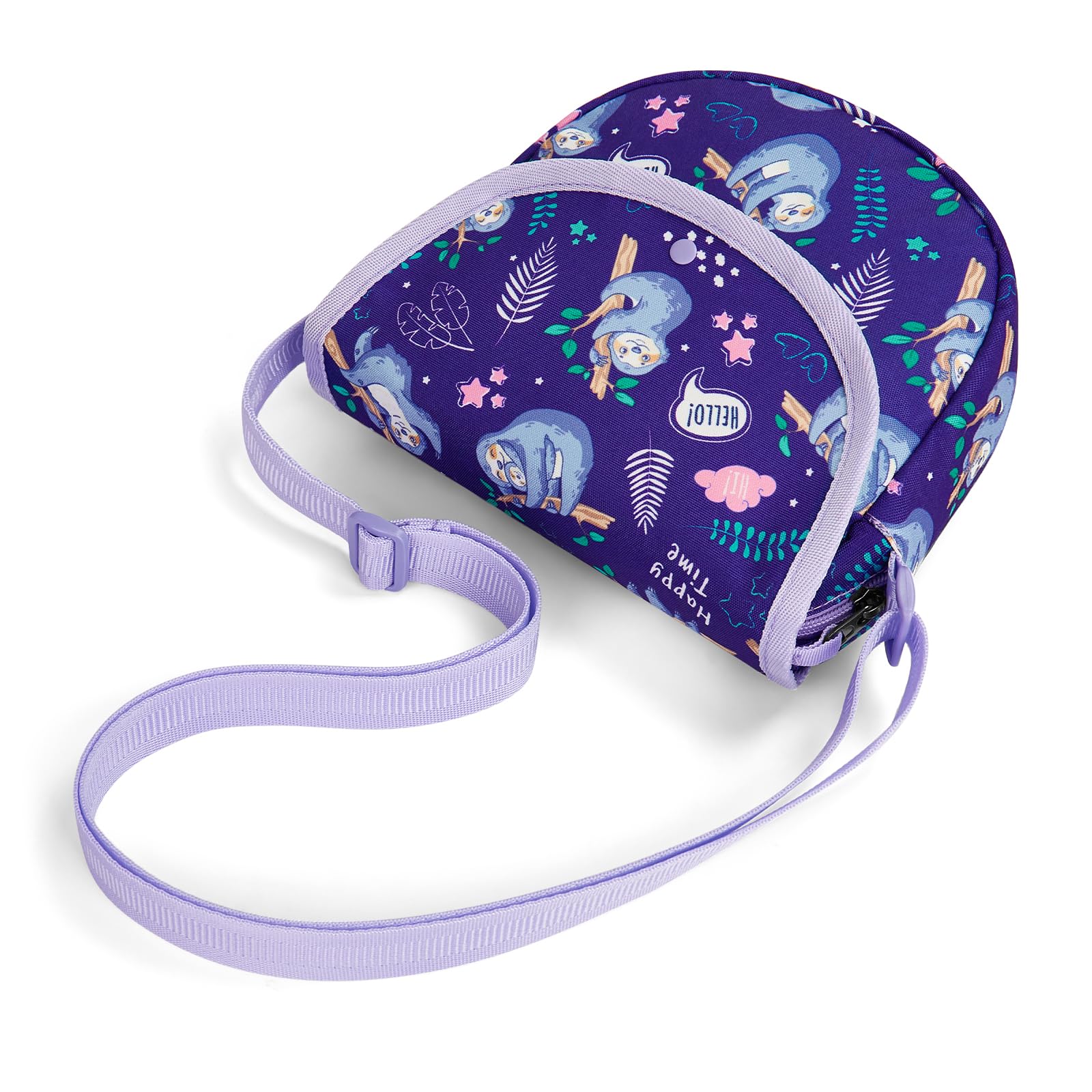 Sloth Purple Saddle Crossbody Purse