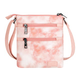 Tie Dye Orange Leather Crossbody Purse