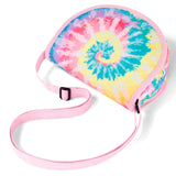 Tie Dye Swirl Rainbows Saddle Crossbody Purse