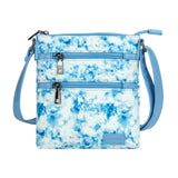 Tie Dye Blue Leather Crossbody Purse