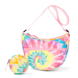 Tie Dye Swirl Rainbows Moon Crossbody Purse