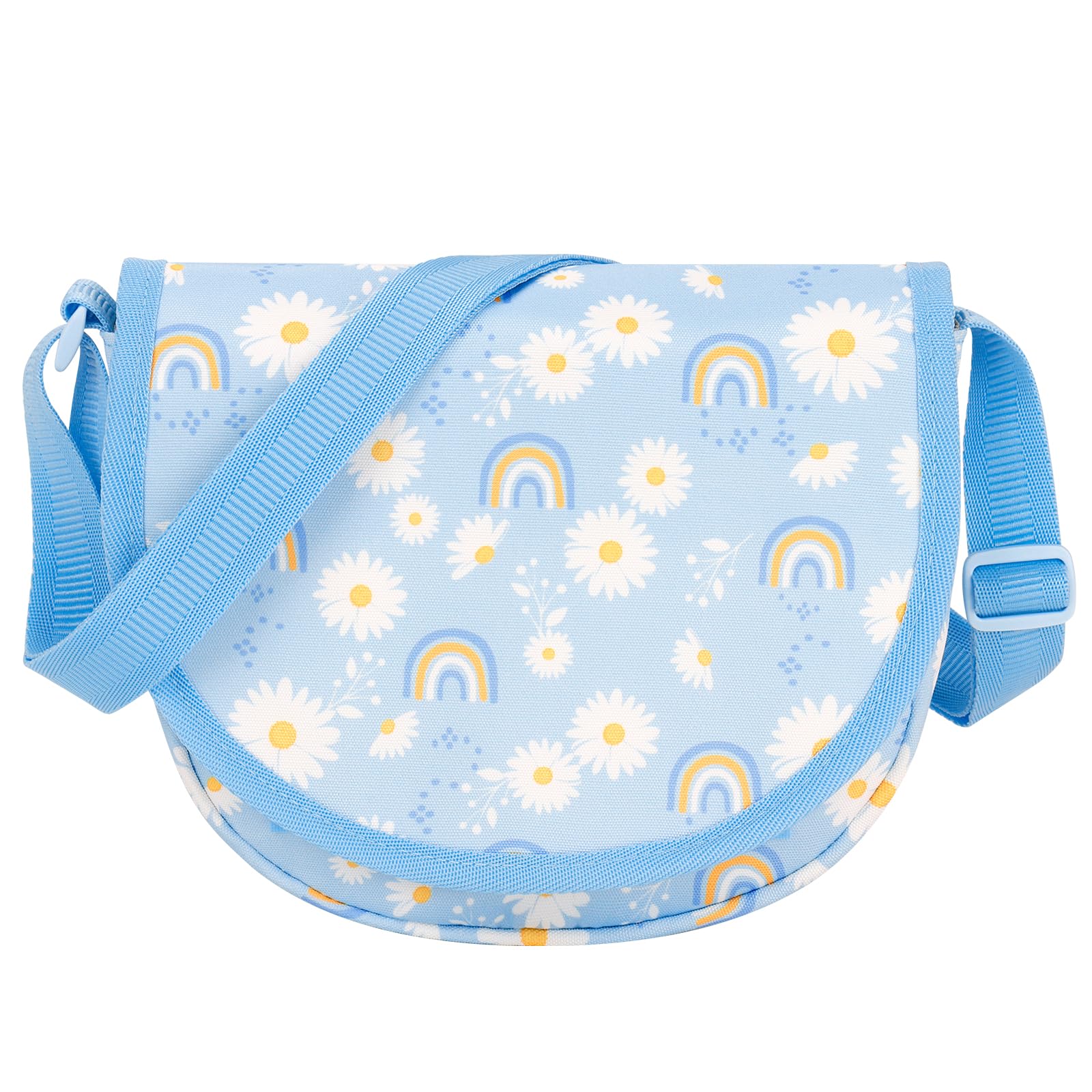 Daisy Blue Saddle Crossbody Purse