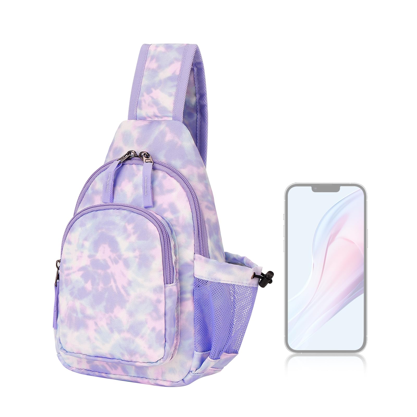 Tie Dye Purple Sling Crossbody Purse