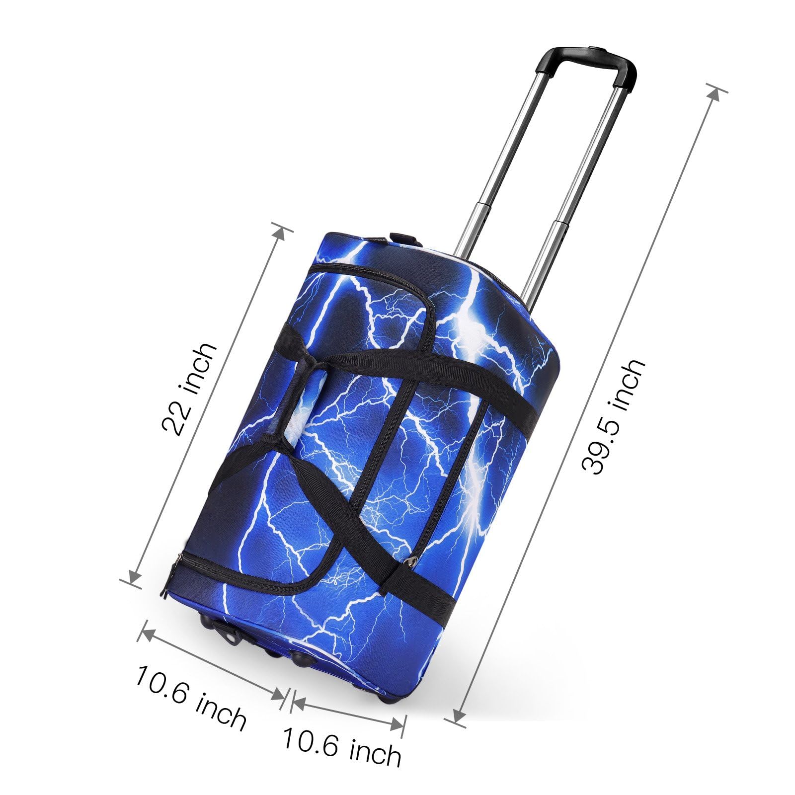 Lightning Blue Rolling Duffle Bag