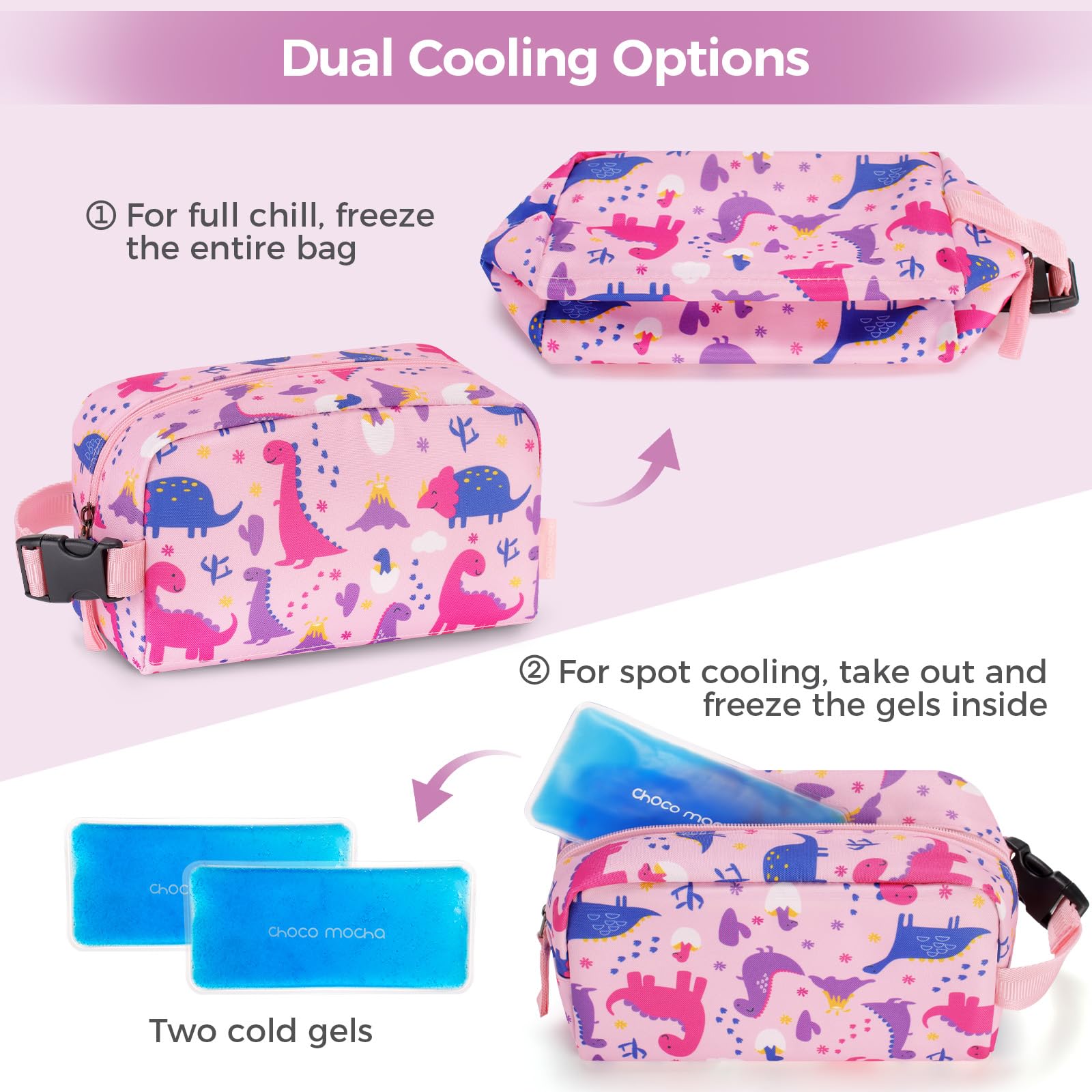 Dinosaur Pink Cooler Bag