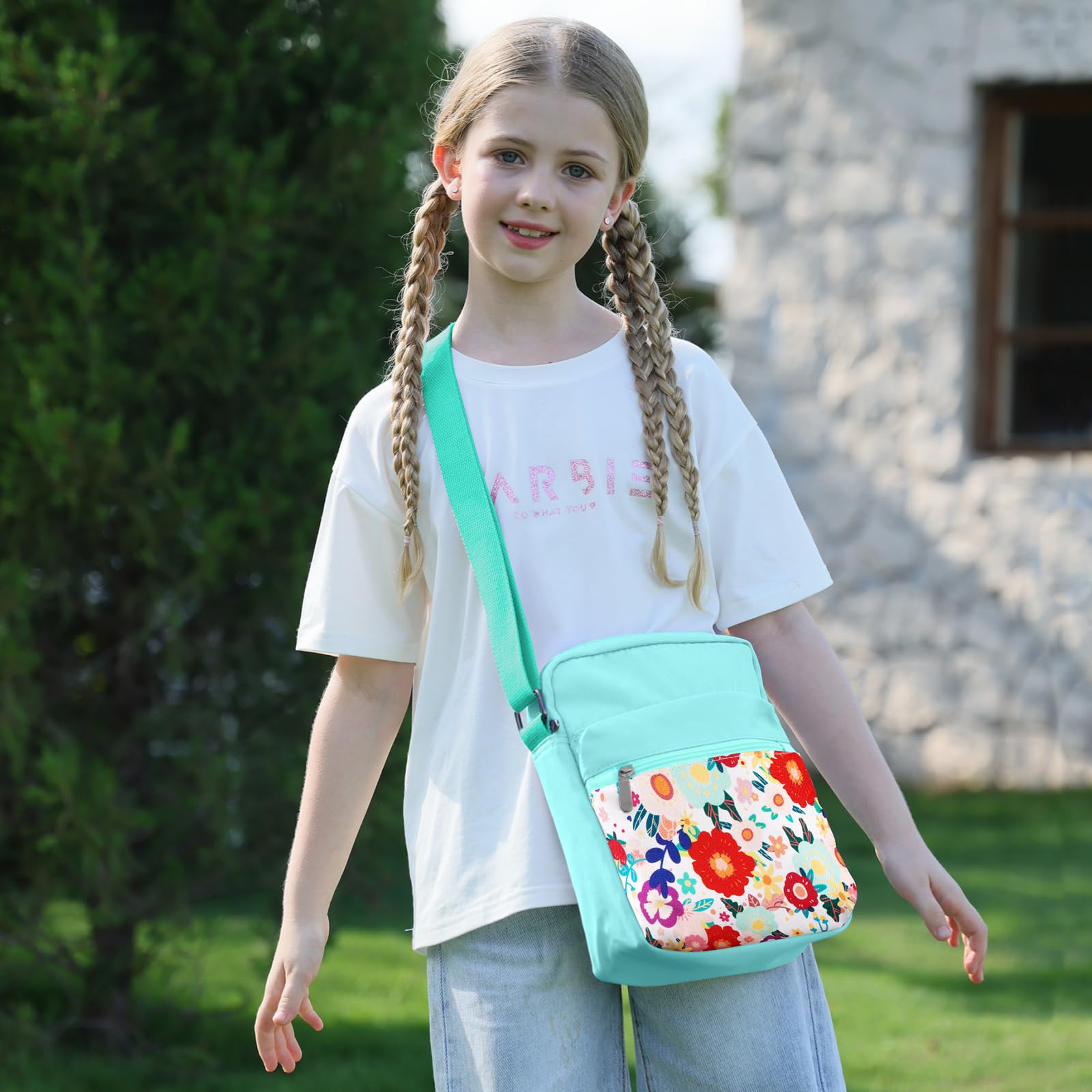 Floral Blue Crossbody Purse