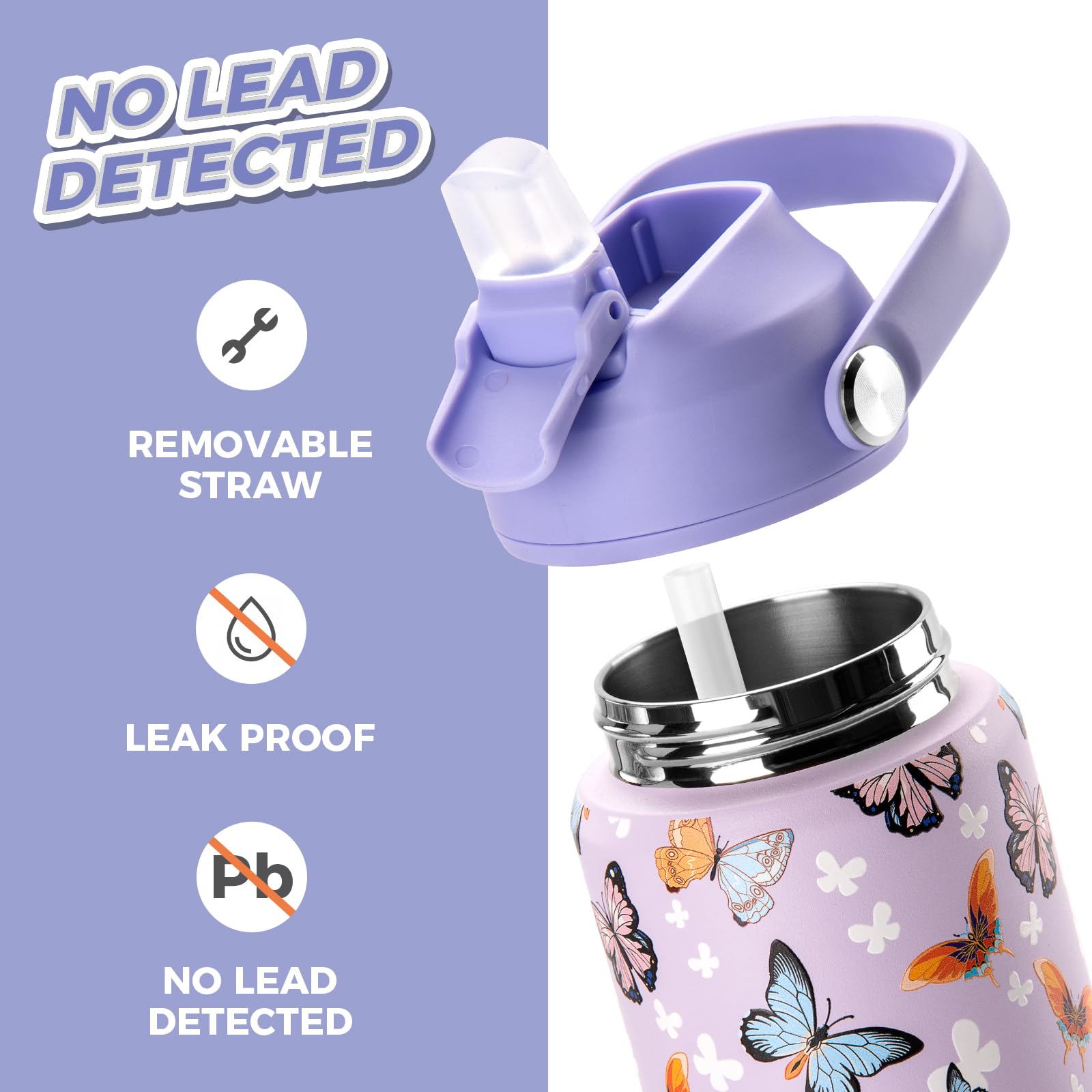 Rainbow Pink Water Bottle 14Oz