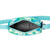 Floral Teal Leather Crossbody Bags