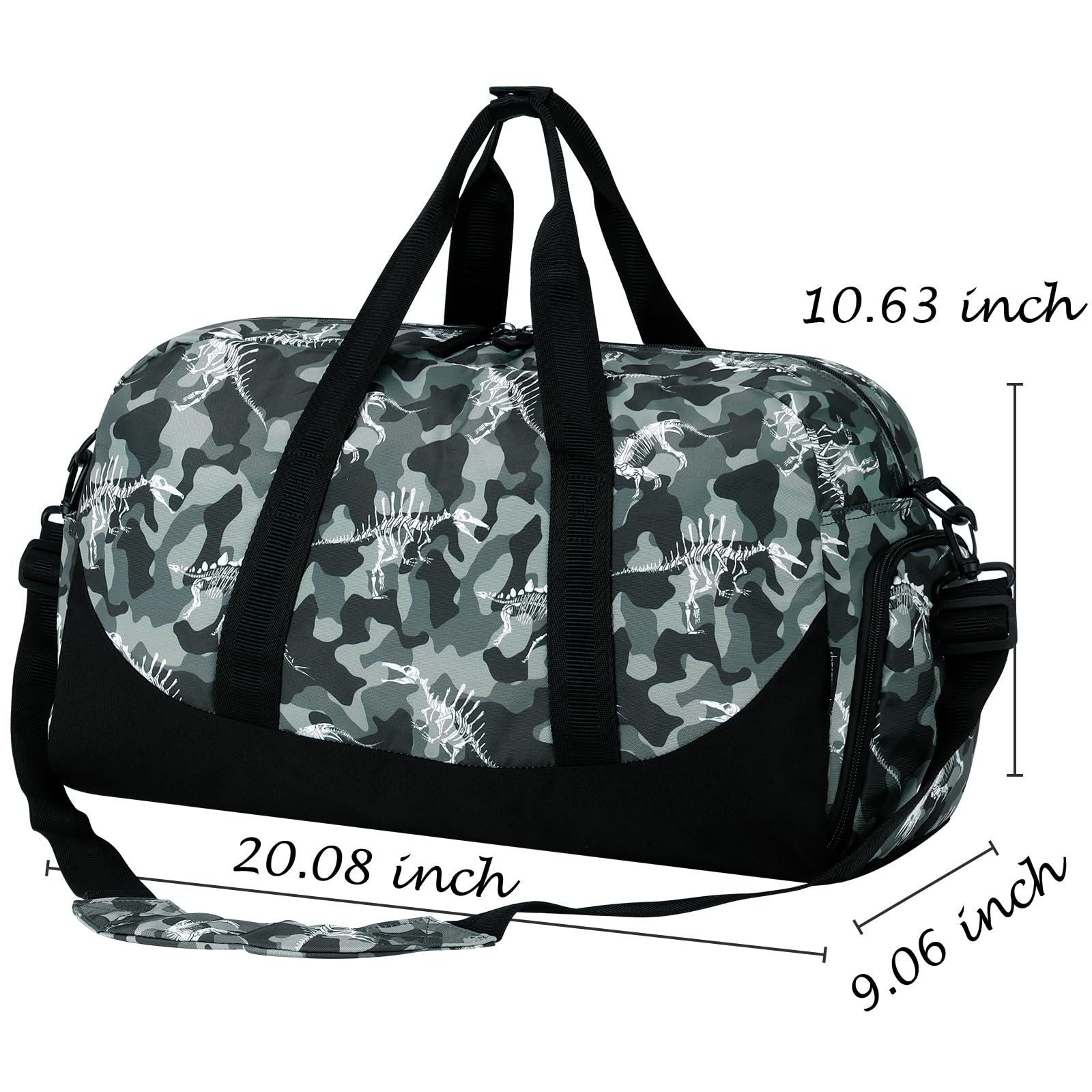 Dinosaur Fossil Gray Duffle Bag