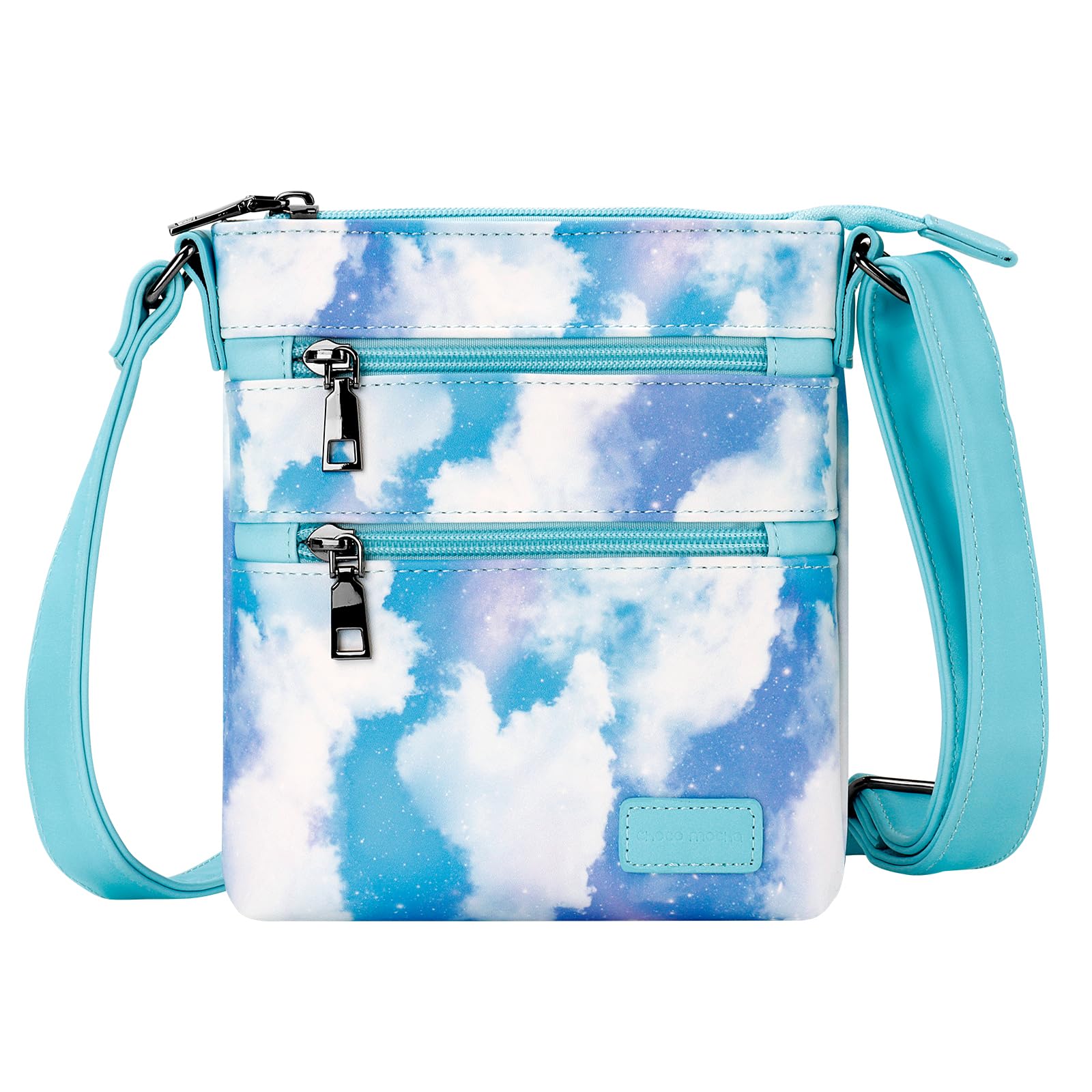 Galaxy Blue Leather Crossbody Purse