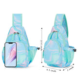 Laser Fluid Teal Sling Crossbody Purse