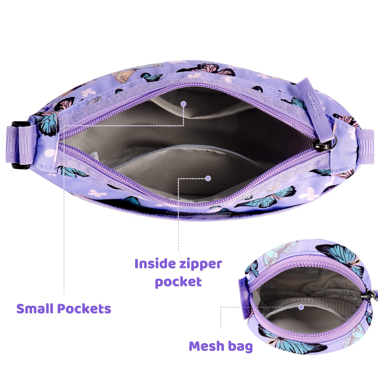 Butterfly Purple Moon Crossbody Purse