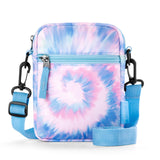 Tie Dye Swirl Blue Crossbody Purse Small