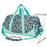 Leopard Teal Duffle Bag