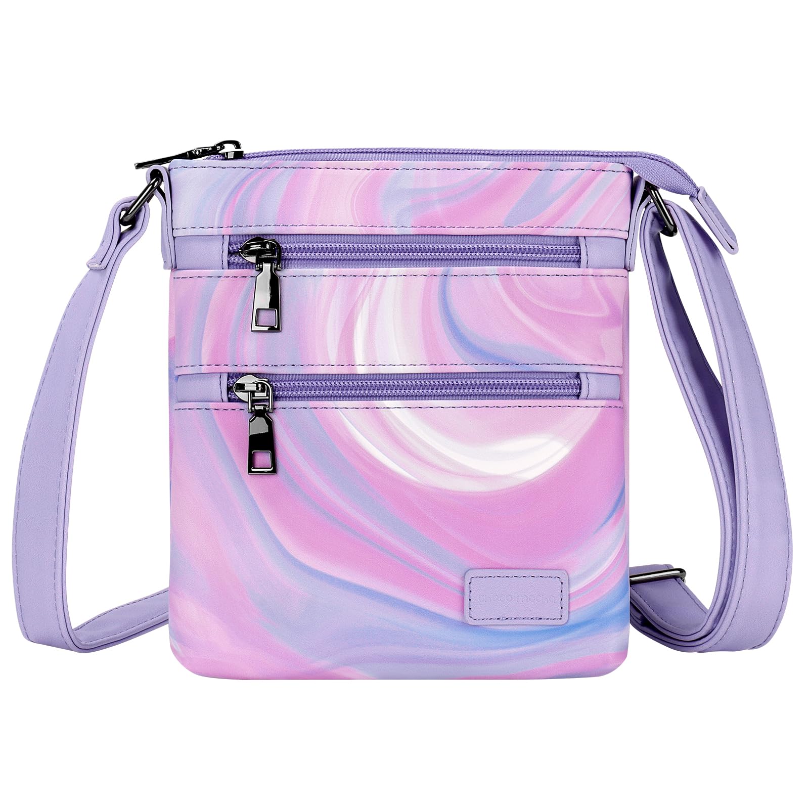 Fluid Colorful Purple Leather Crossbody Purse