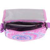 Tie Dye Swirl Purple Saddle Crossbody Purse