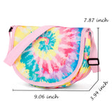 Tie Dye Swirl Rainbows Saddle Crossbody Purse