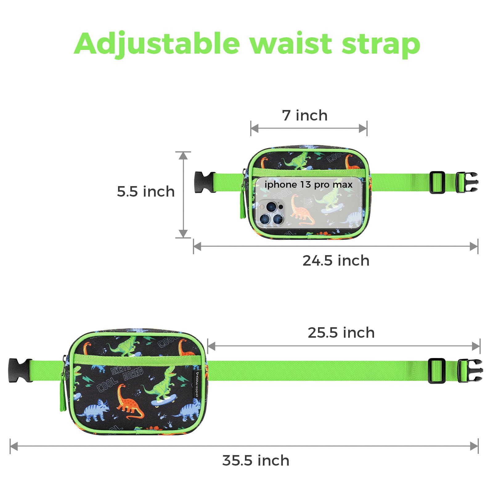 Dinosaur Green Toddler Fanny Pack