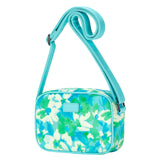 Floral Teal Leather Crossbody Bags