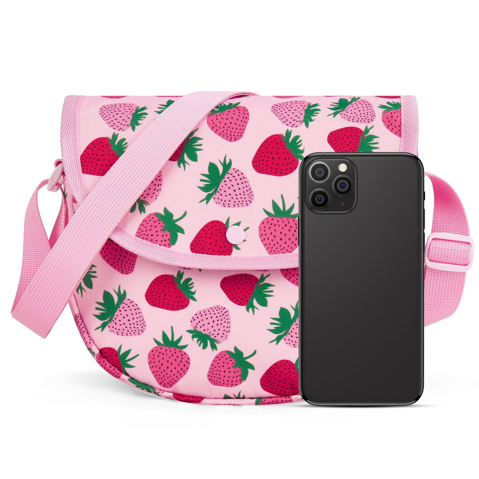 Strawberry Pink Saddle Crossbody Purse