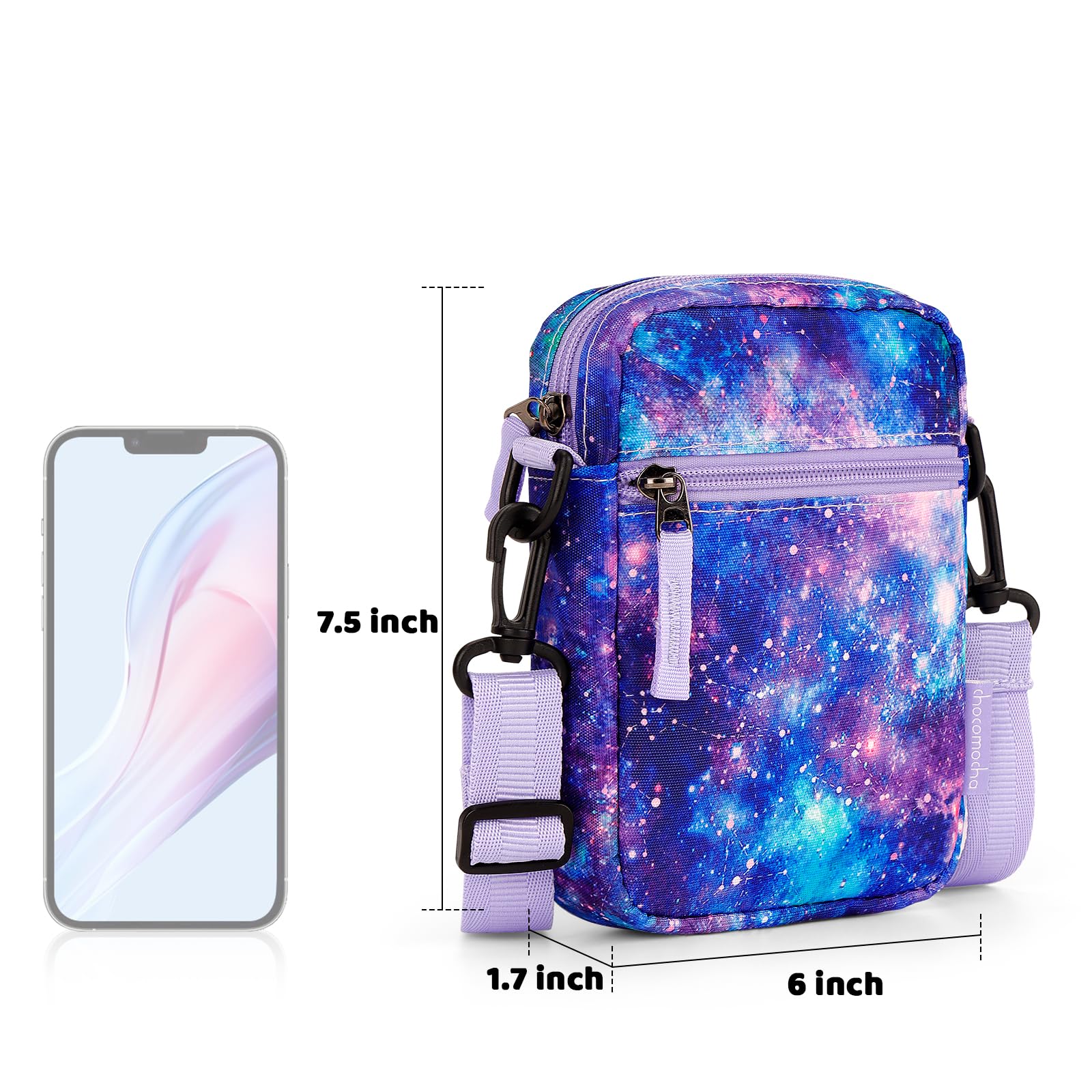 Galaxy Purple Crossbody Purse Small