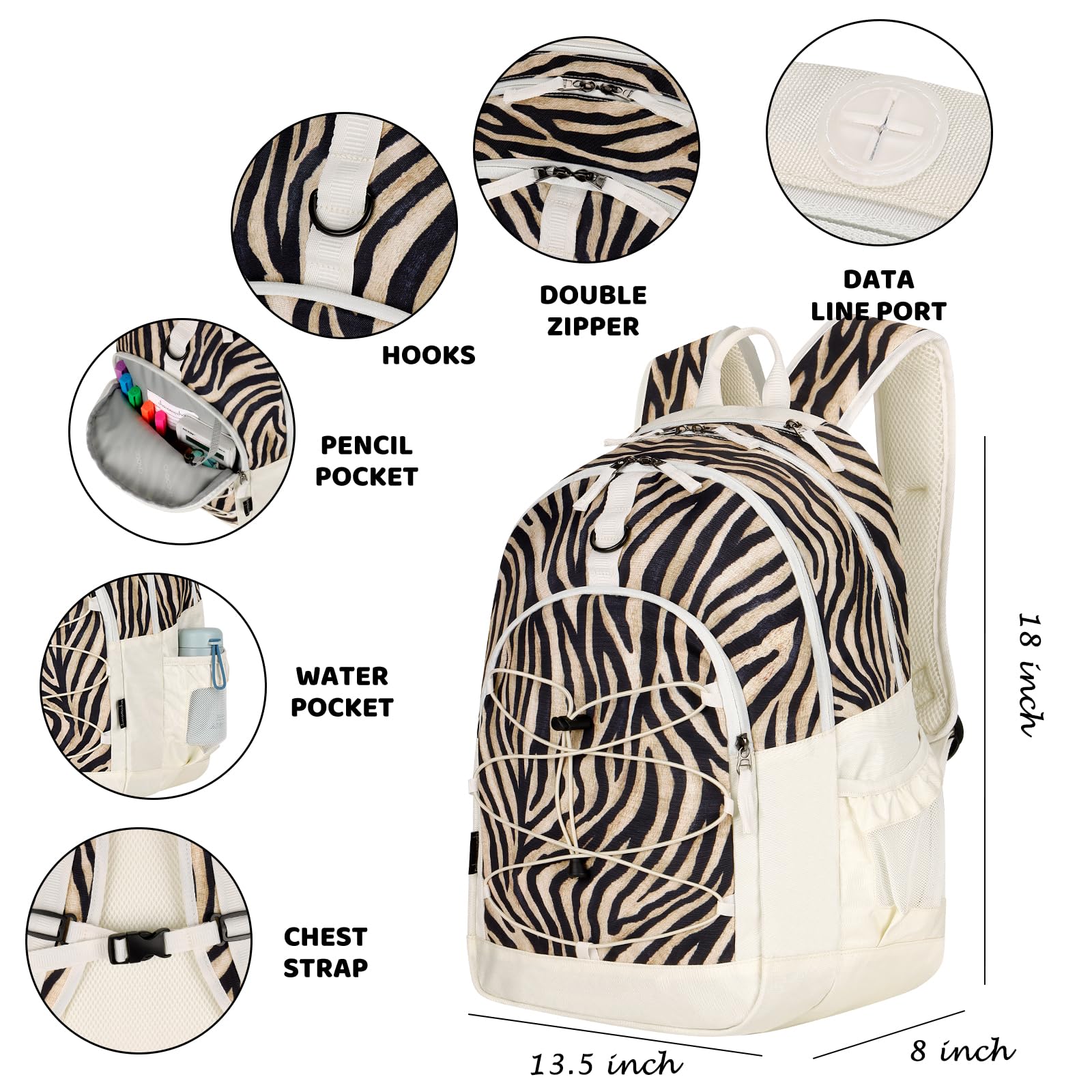 Zebra Beige Backpack