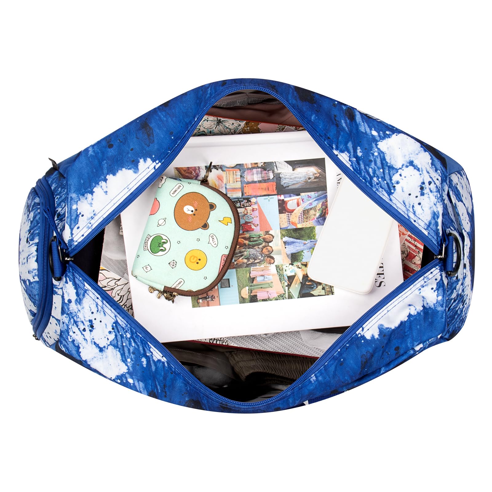 Tie Dye Swirl Blue Duffle Bag