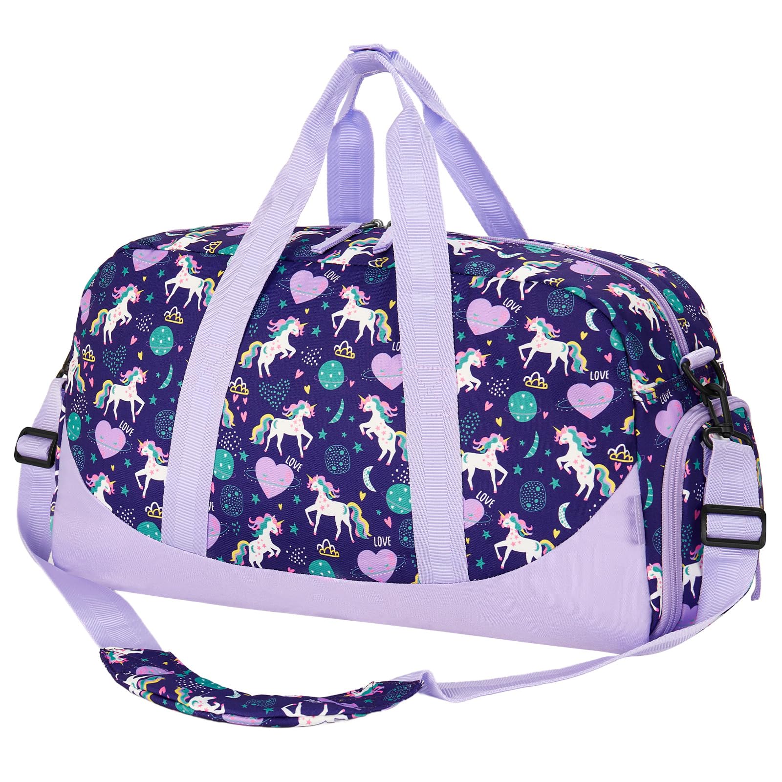 Unicorn Galaxy Purple Duffle Bag