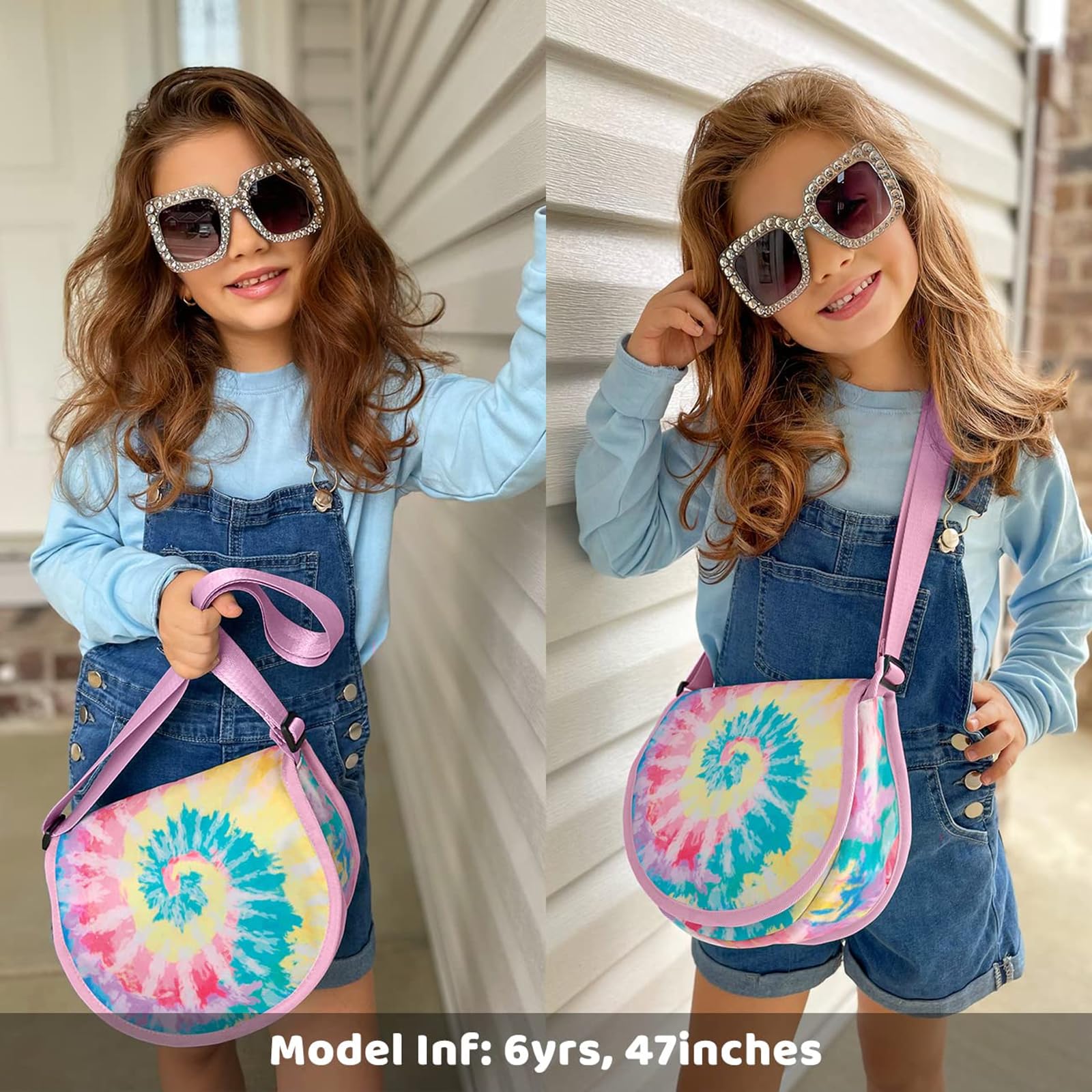 Tie Dye Swirl Rainbows Saddle Crossbody Purse