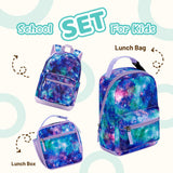Galaxy Purple Green Portable Lunch Bag