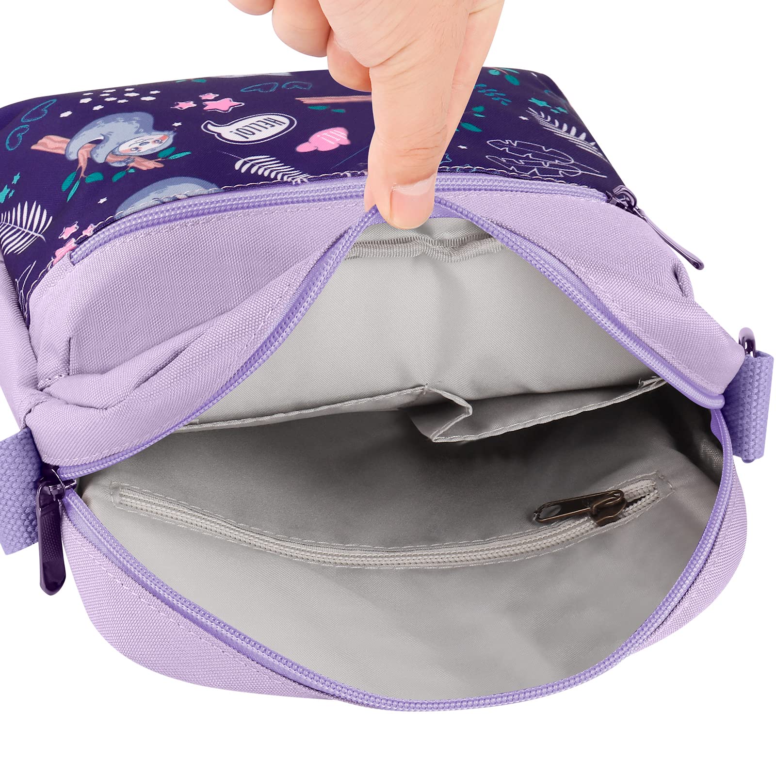 Sloth Purple Crossbody Purse