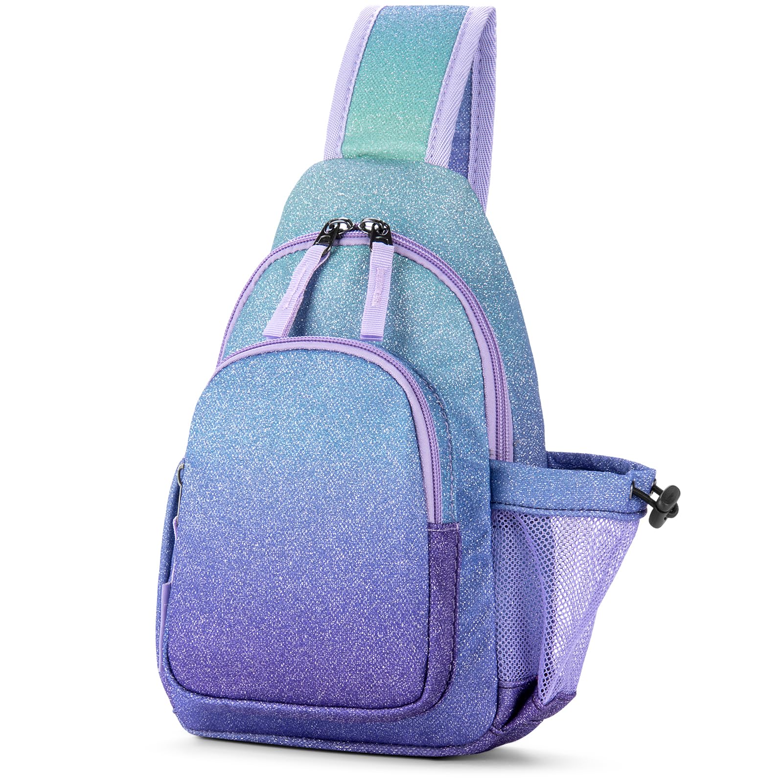 Sparking Gradient Colorful Purple Sling Crossbody Purse